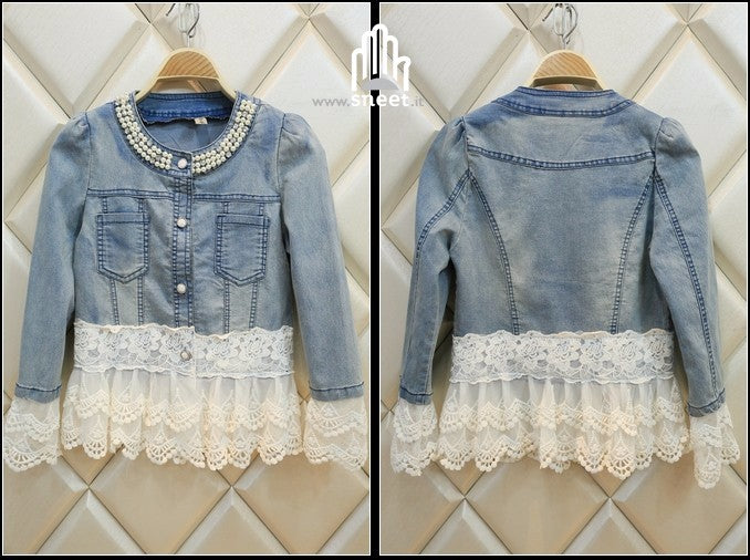 Giacca jeans pizzo Olhand