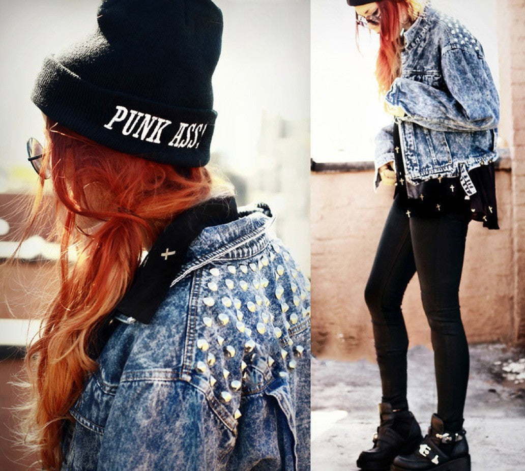 Giubbino in jeans Janis dettaglio borchie — Dream Shop
