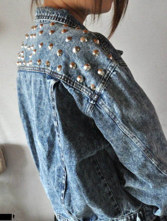Giubbino in jeans Janis borchie sul denim — Dream Shop
