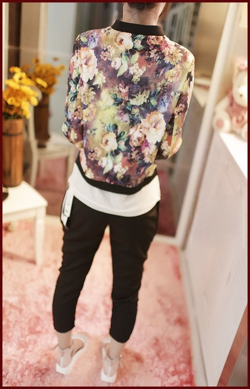 Giubbino Sirya vista frontale rose - Dream Shop