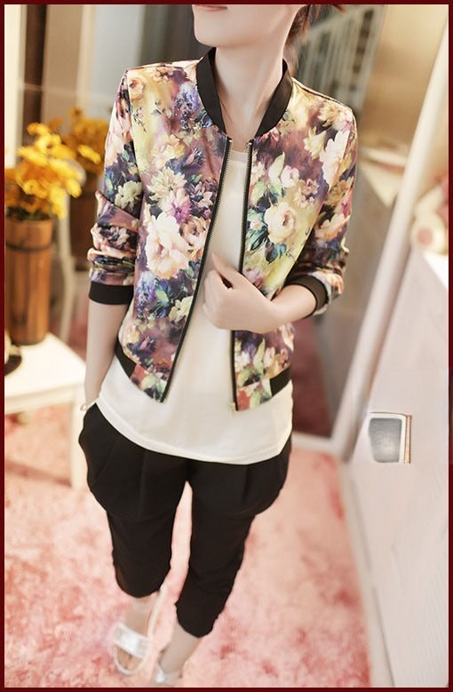 Giubbino Sirya giubbino stampa rose donna - Dream Shop