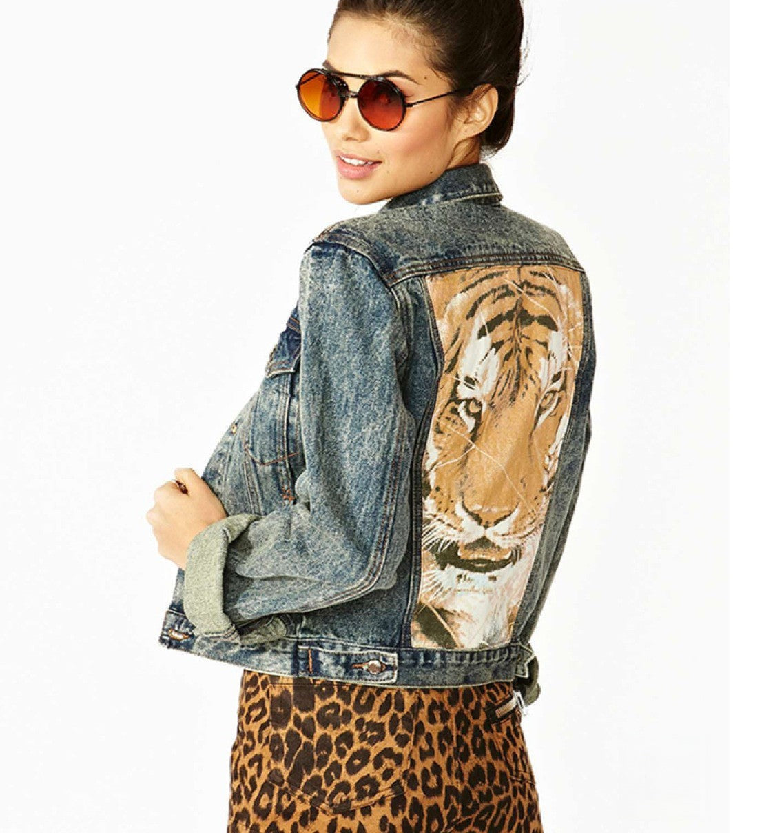 Giacca Jeans Tiger dettaglio bottoni — Dream Shop