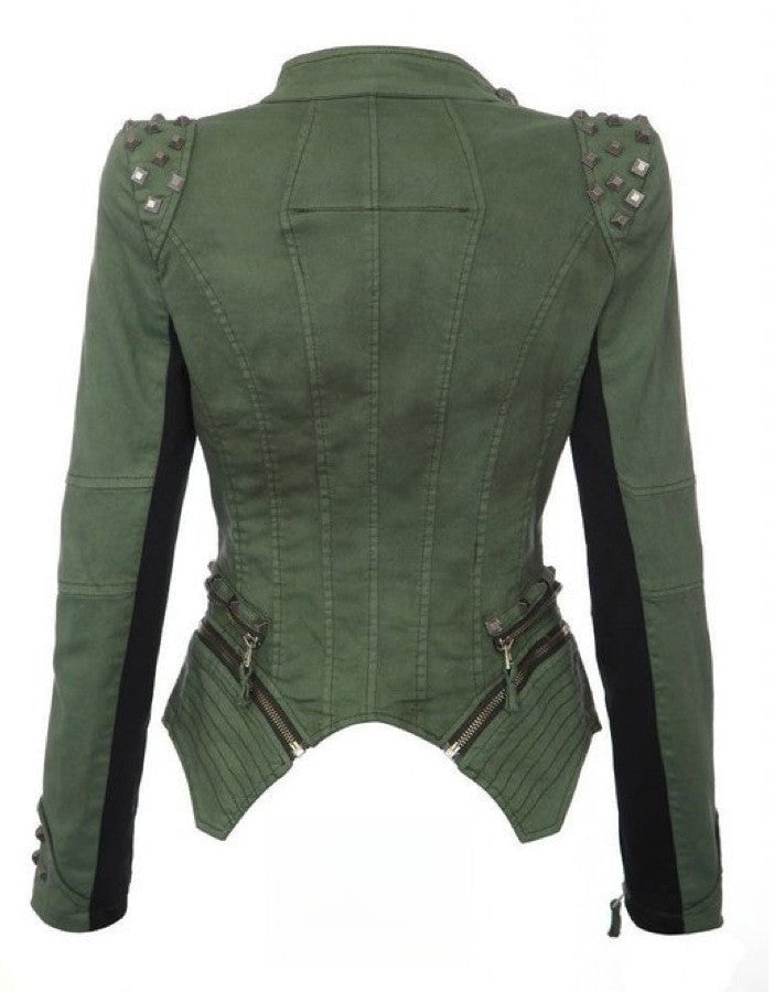 Giubbino in jeans Diana Green vista posteriore | Dream Shop