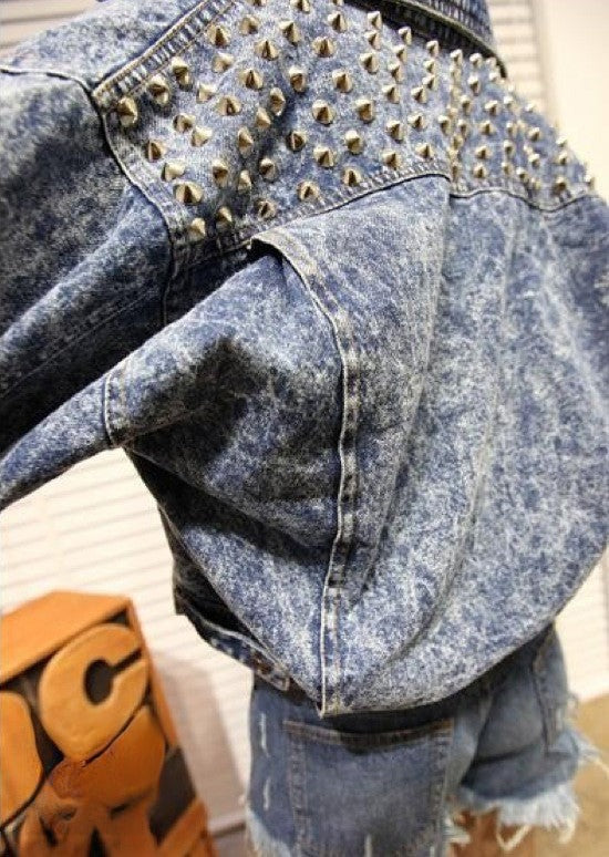Giubbino in jeans Janis dettaglio borchie manica — Dream Shop