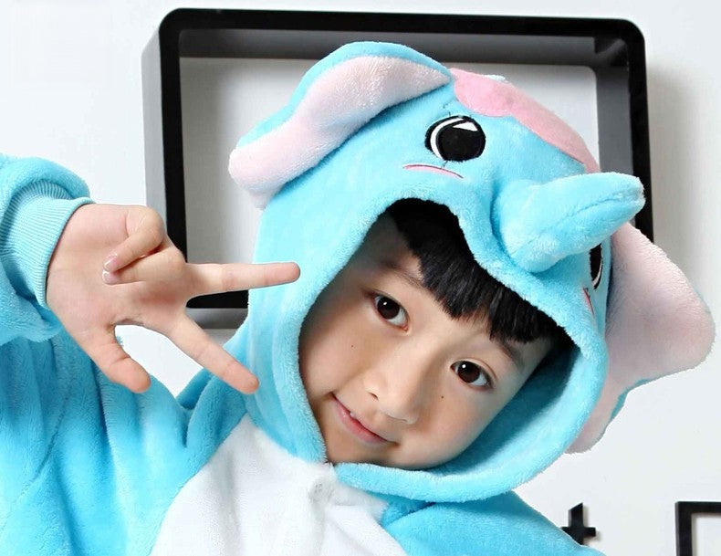 Pigiamino Elefantino vista posteriore azzurro peluche - Dream Shop