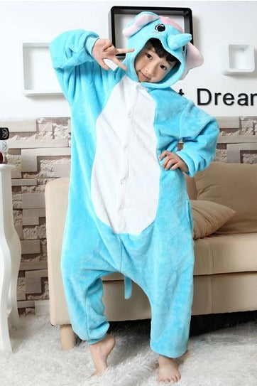 Pigiamino Elefantino bambino in piedi tuta intera peluche - Dream Shop