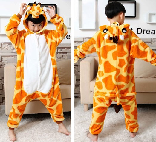 Pigiamino Giraffa dettaglio cappuccio con cornetti - Dream Shop