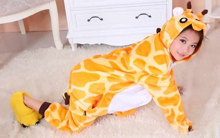 Pigiamino Giraffa bambino in piedi con cappuccio alzato - Dream Shop