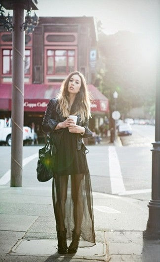 Maxi Gonna Lara dettaglio chiffon multistrato — Dream Shop