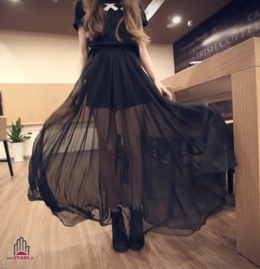 Maxigonna Debbie tulle vista frontale — Dream Shop