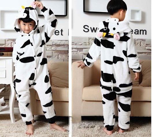 Pigiamino Mucca vista frontale tuta intera bambino indossata — Dream Shop