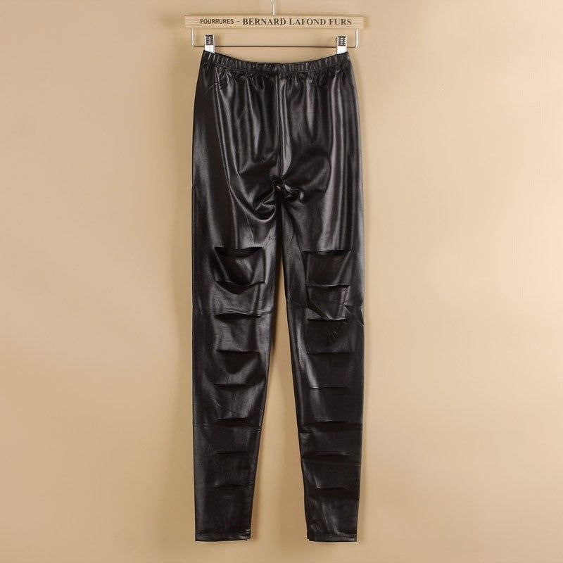 Leggings Hole ecopelle aderente