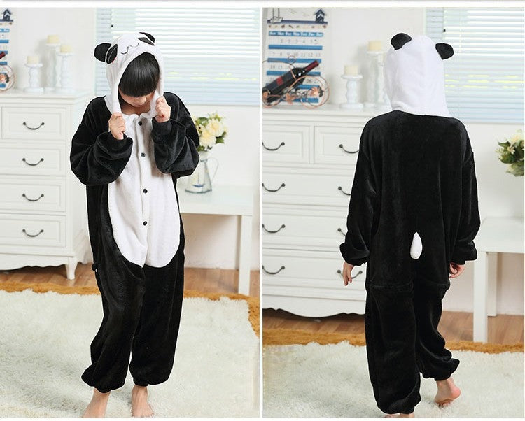 Pigiamino Panda dettaglio bottoni frontali e fantasia bianco nero — Dream Shop