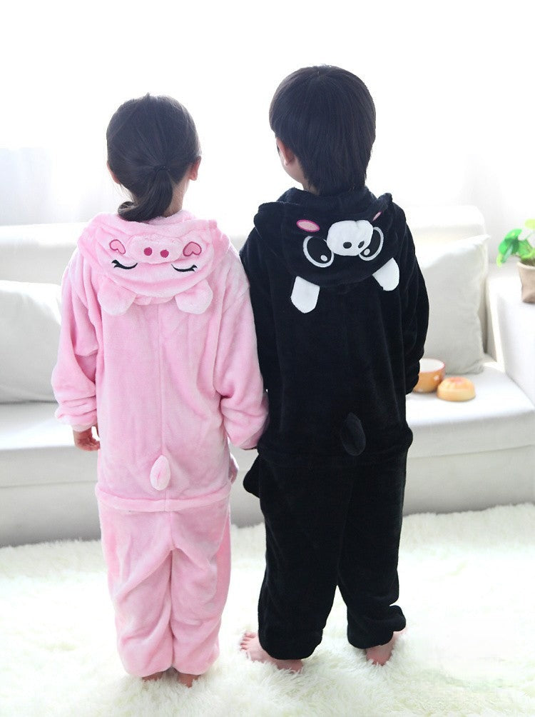 Piggy smiling child in pink plush onesie — Dream Shop