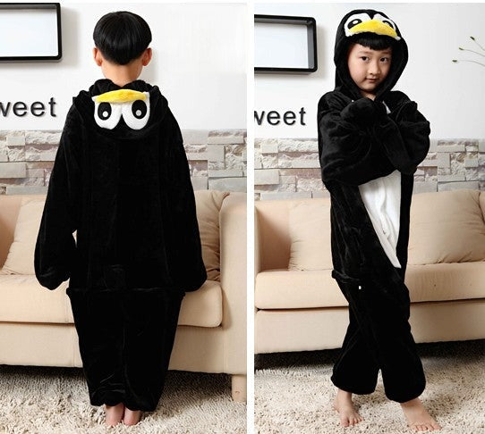 Pigiamino Pinguino nero vista frontale e posteriore - Dream Shop