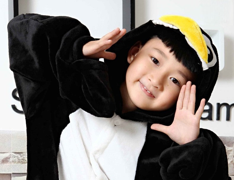 Pigiamino Pinguino dettaglio becco giallo sul cappuccio - Dream Shop