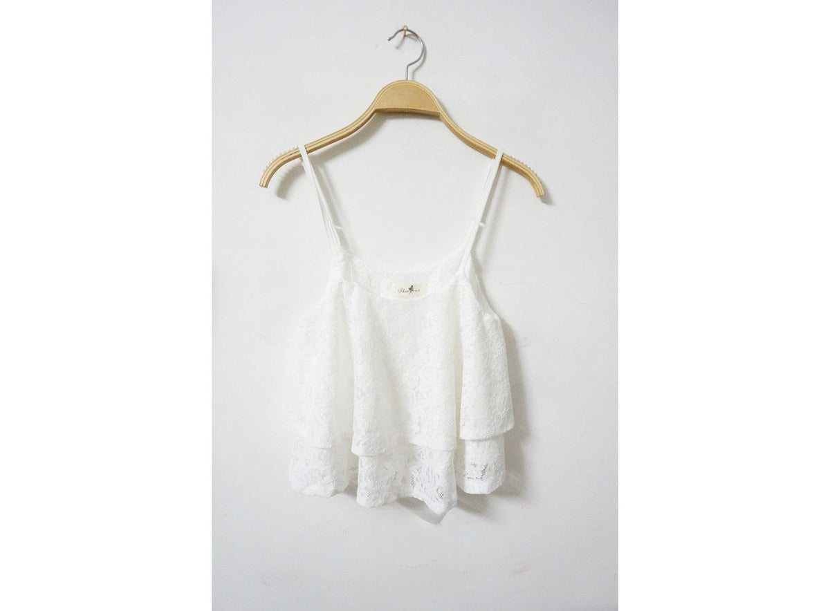 Crop Top Jessie dettaglio strati di pizzo — Dream Shop
