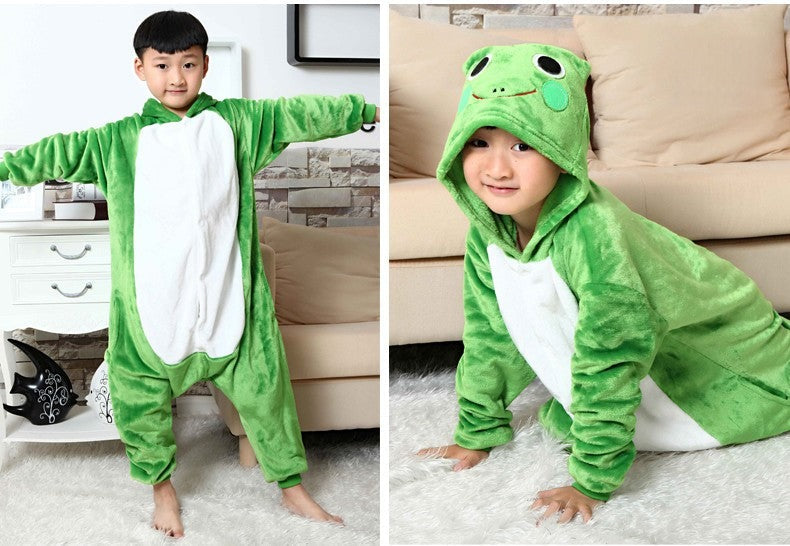 Pigiamino Rana pancia bianca a contrasto peluche verde - Dream Shop
