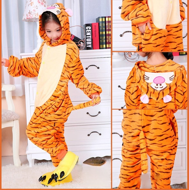 Pigiamino Tigro dettaglio cappuccio con orecchie tigre — Dream Shop