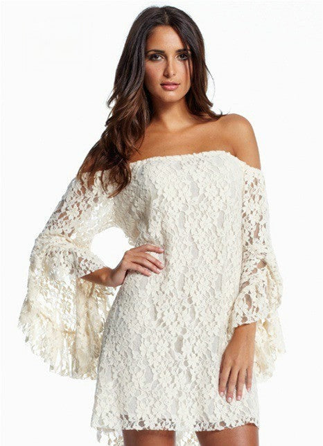 Farling Dress — pizzo manica pipistrello taglia unica | Dream Shop