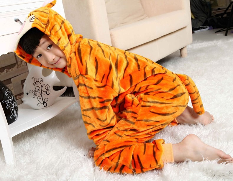 Tiger Pajamas side view of plush suit — Dream Shop