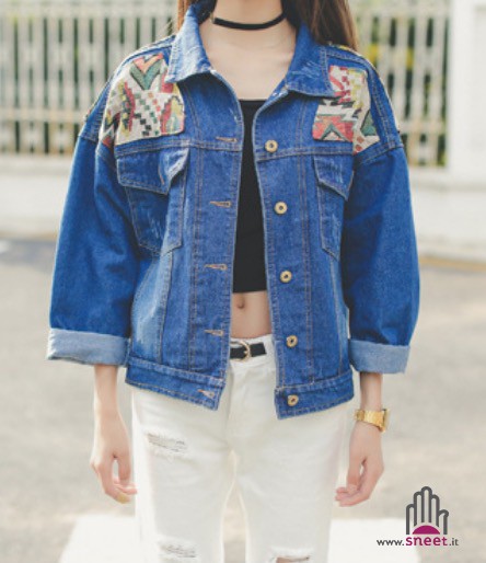 Giubbino Geometric denim