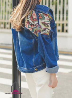 Giubbino Geometric denim