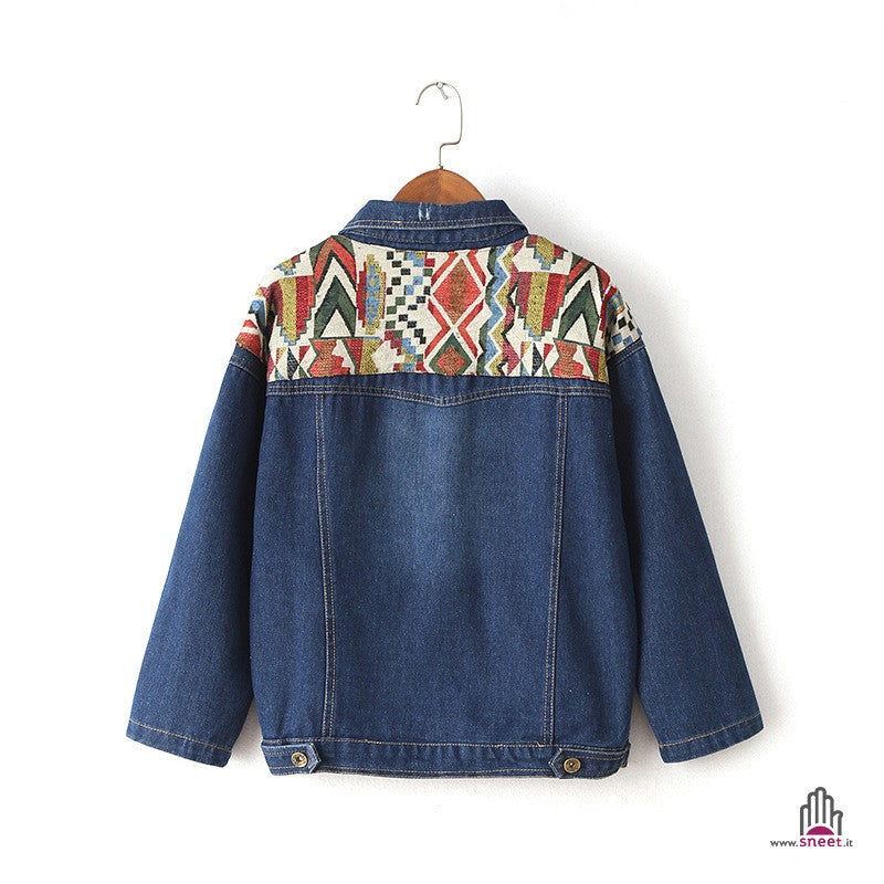 Giubbino Geometric denim