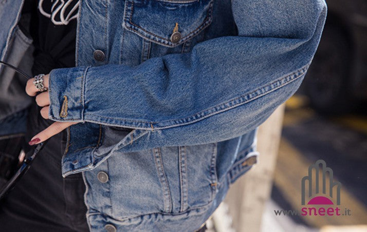 Giubbino fenicottero denim Happy Times