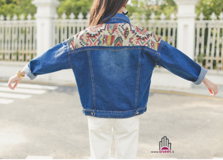 Giubbino Geometric denim