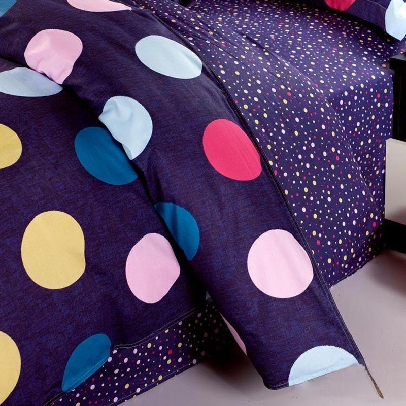 Completo Letto Pois purple federe abbinate | Dream Shop