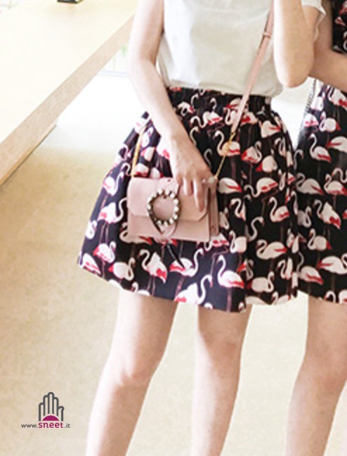 Gonna fenicotteri indossata look estivo — Dream Shop