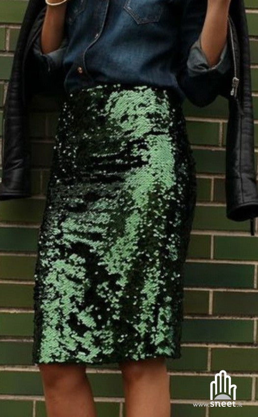 Longuette in pailettes verde