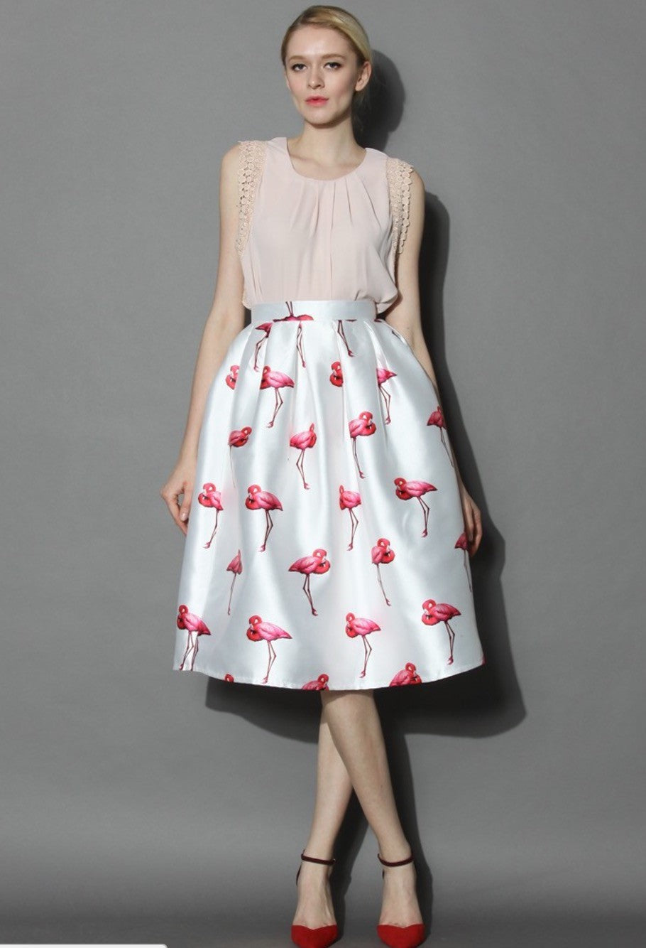 Maxigonna pink flamingo