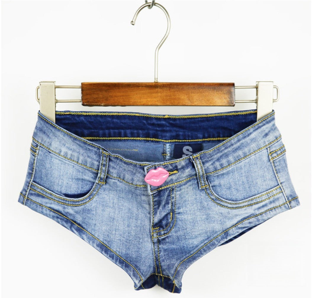 Denim micro shorts Lips