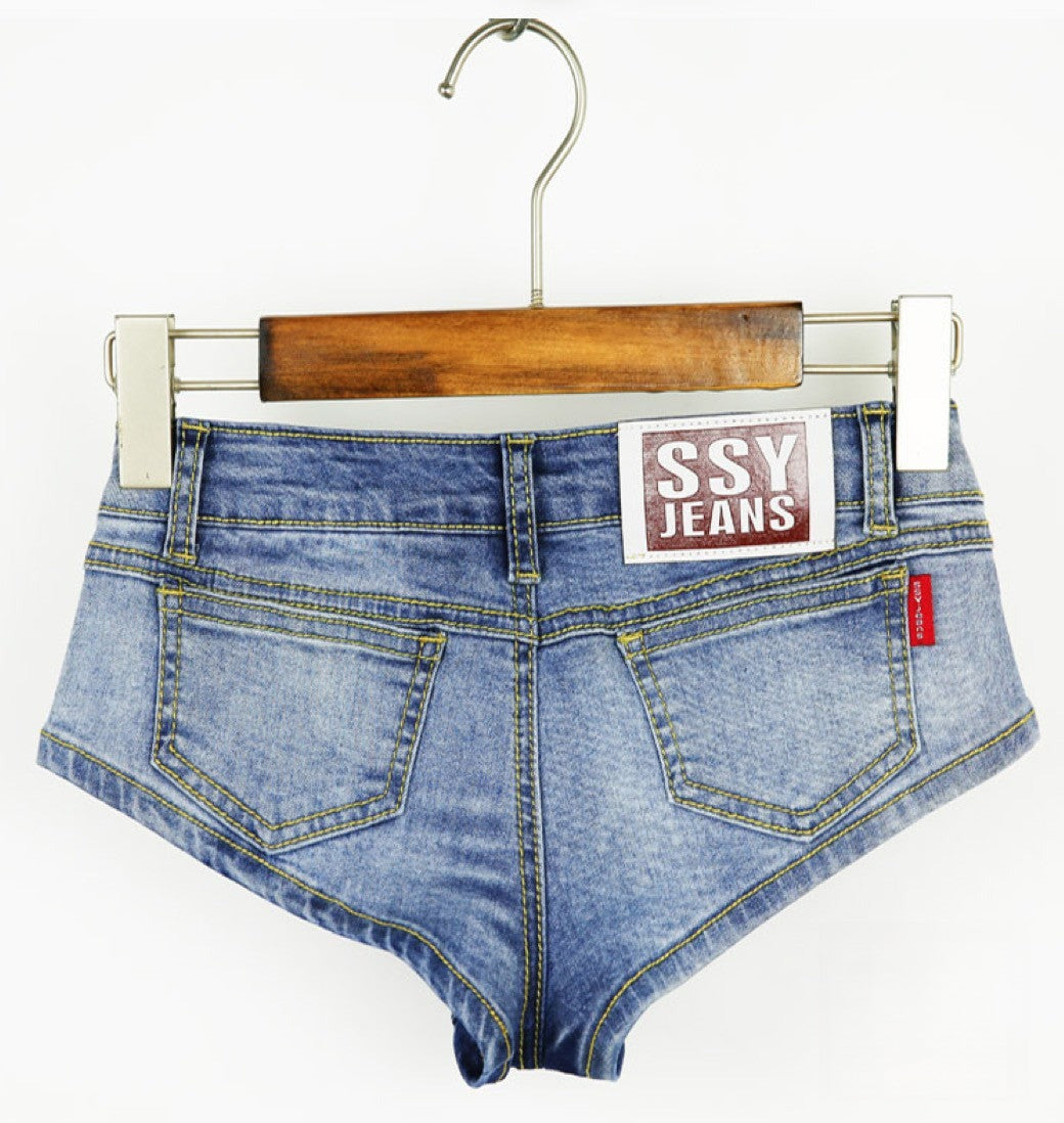 Denim micro shorts Lips