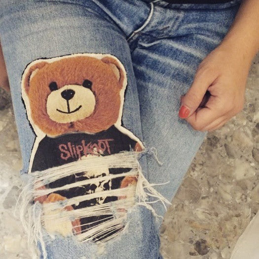 Levis 501 Slipknot dettaglio toppa ginocchio