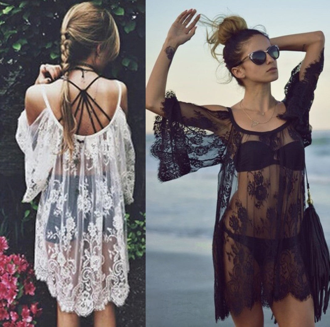 Key West Dress — dettaglio pizzo trasparente | Dream Shop