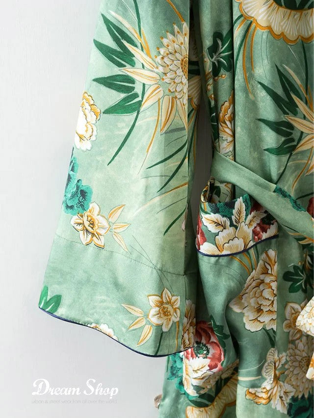 Kimono flowergreen