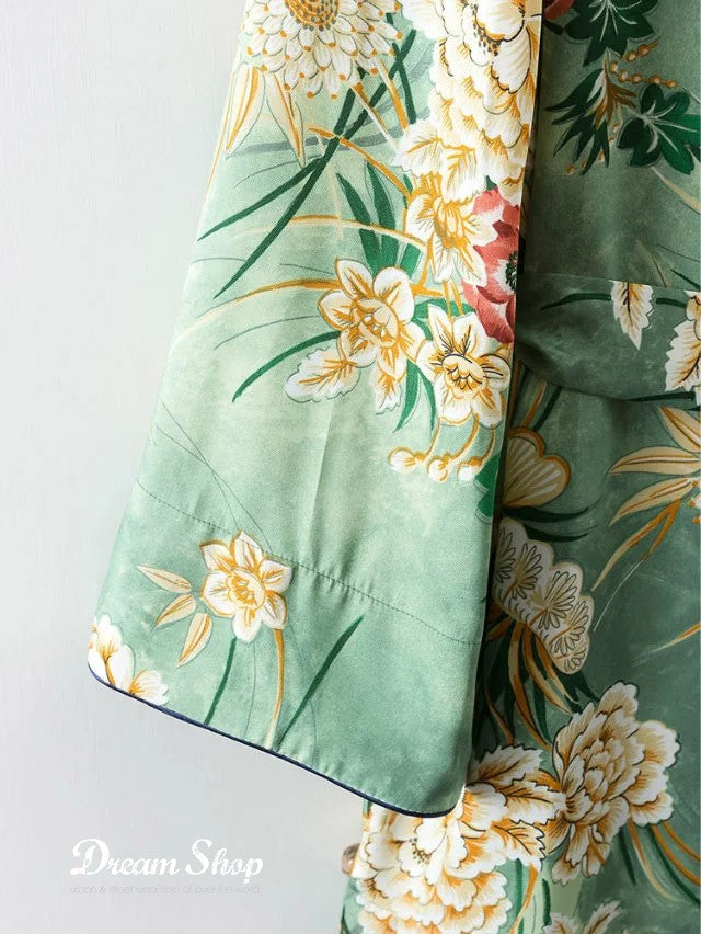 Kimono flowergreen