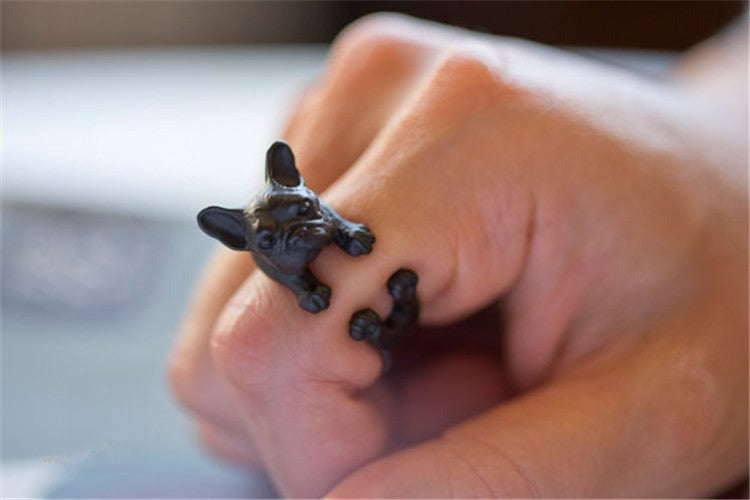 Anello Bulldog Francese - versione argento | Dream Shop