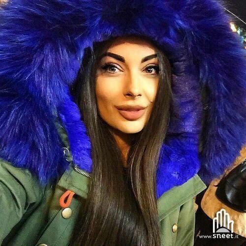 Parka corto interno blu