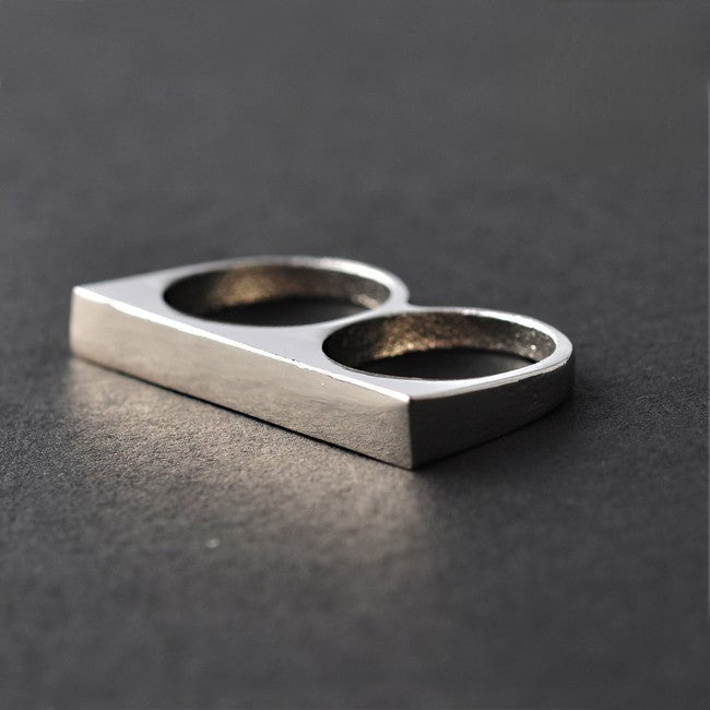 Anello Linear Doppio - versione argento | Dream Shop
