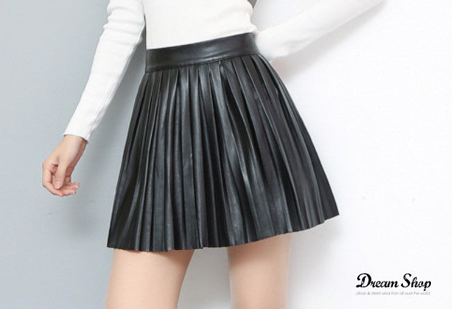 Gonna ecopelle a pieghe Firgy