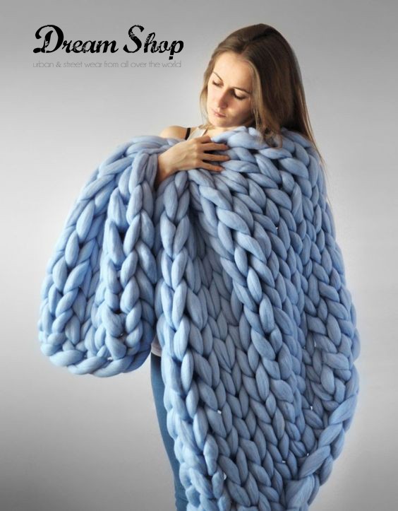 Coperta lana maxi knitt