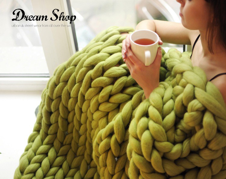 Coperta lana maxi knitt