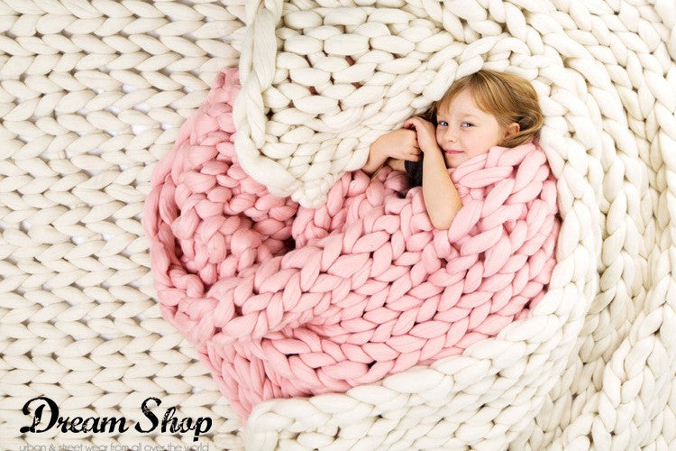 Coperta lana maxi knitt
