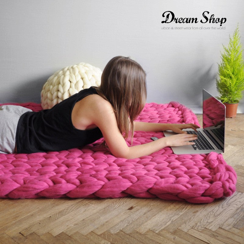 Coperta lana maxi knitt