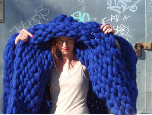 Coperta lana maxi knitt