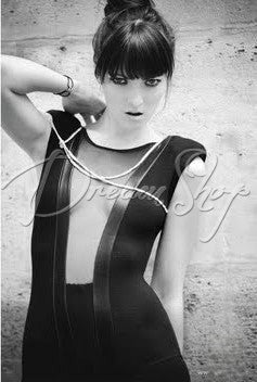 Body nero smanicato vista laterale | Dream Shop